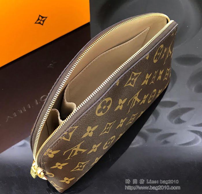 路易威登LV女包 頂級原單 M47353 老花 鏈條化妝包 Monogram帆布 圓形袋身  ydh2612